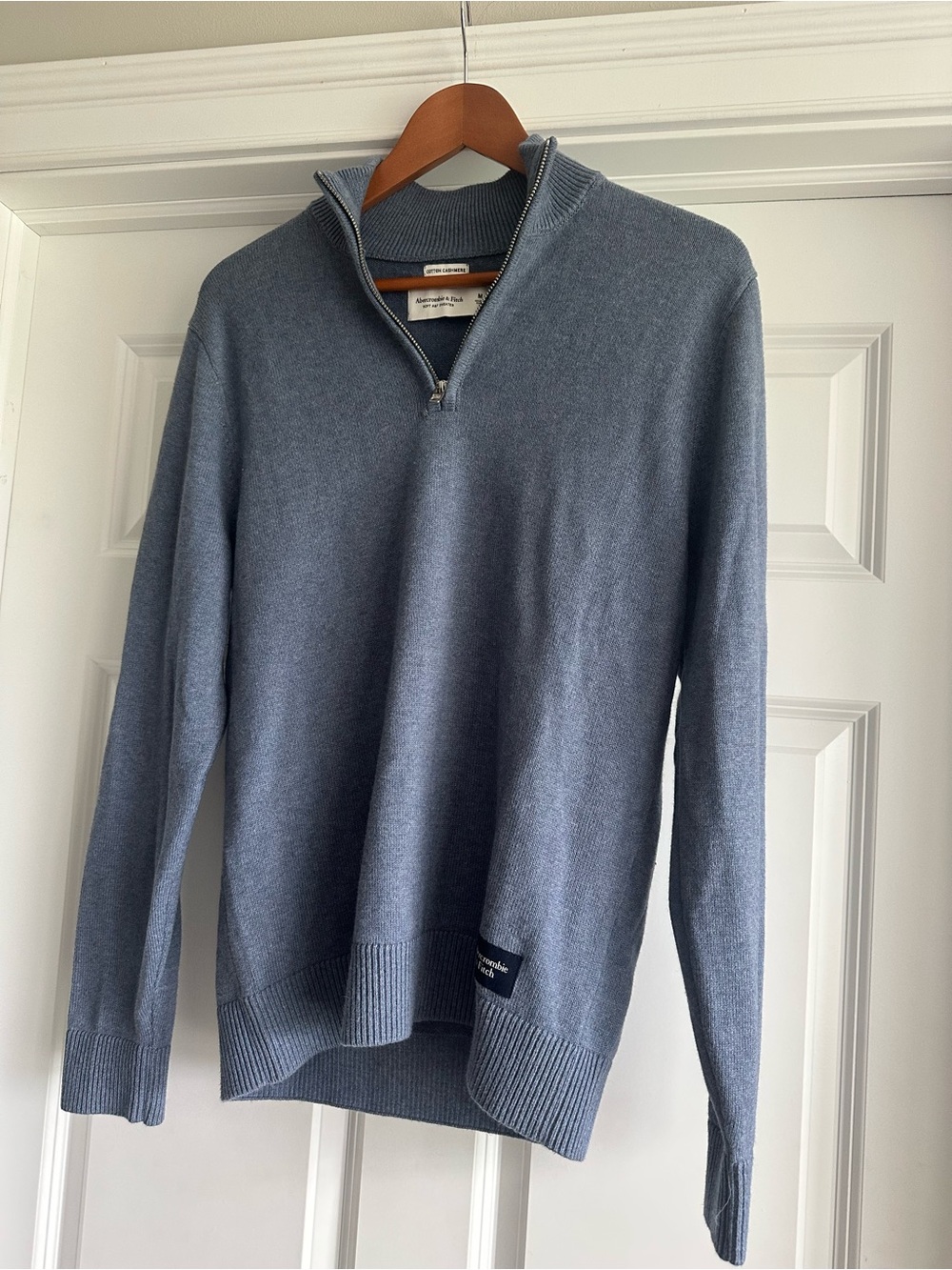 Abercrombie and fitch cashmere cotton men’s pullover quarter zip sweater medium